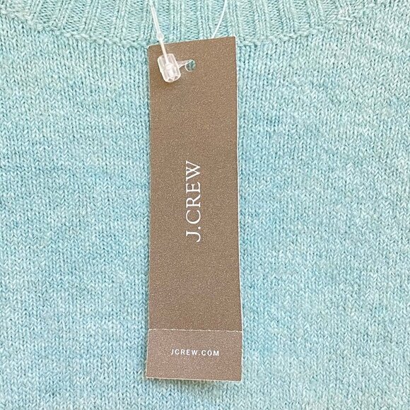 NWT J.Crew Supersoft Puff Sleeve Crewneck Sweater XS Mint Green Merino Alpaca - Picture 7 of 8